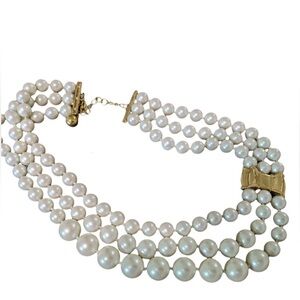 Kate Spade New York Moon River Triple Strand Faux Pearls Necklace